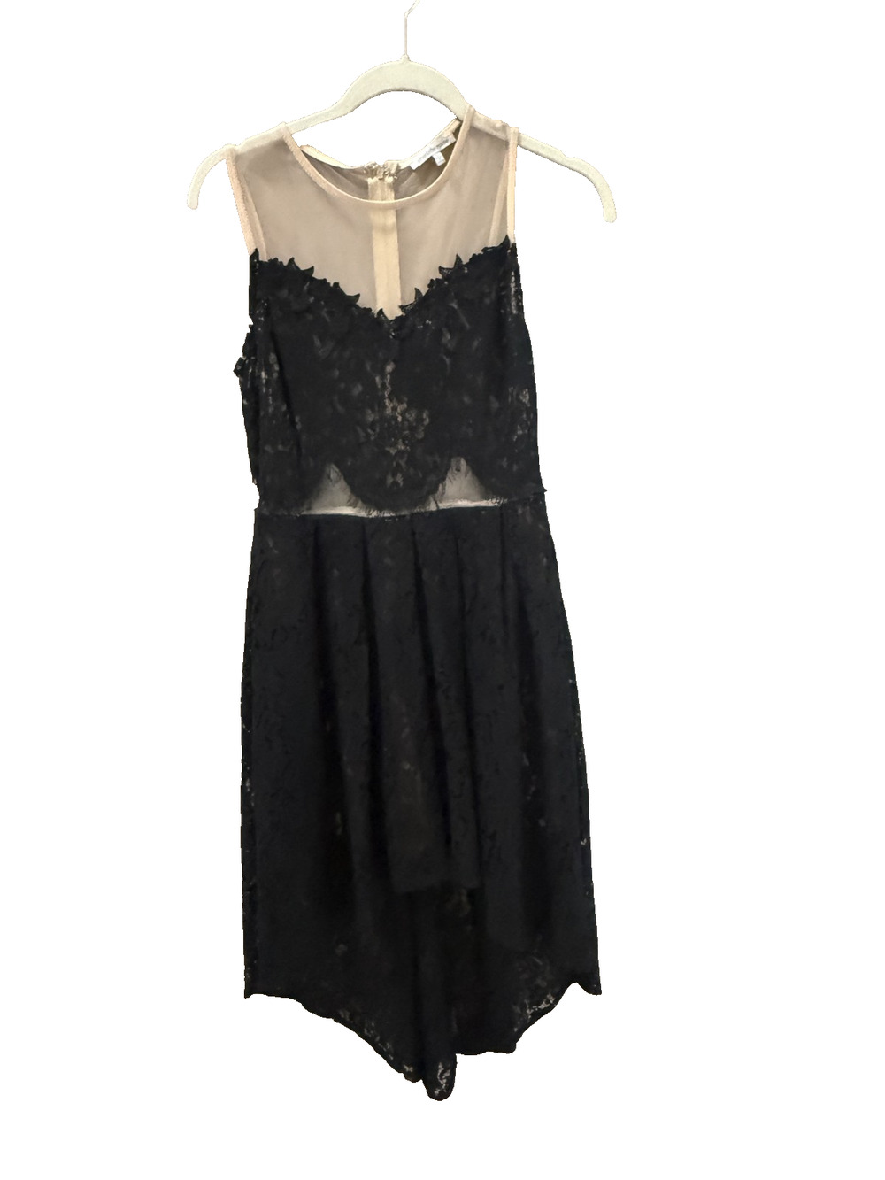 Charlotte Russe Black Lace Dress with Mesh Detail Size L Whimsigoth Dark Fairy